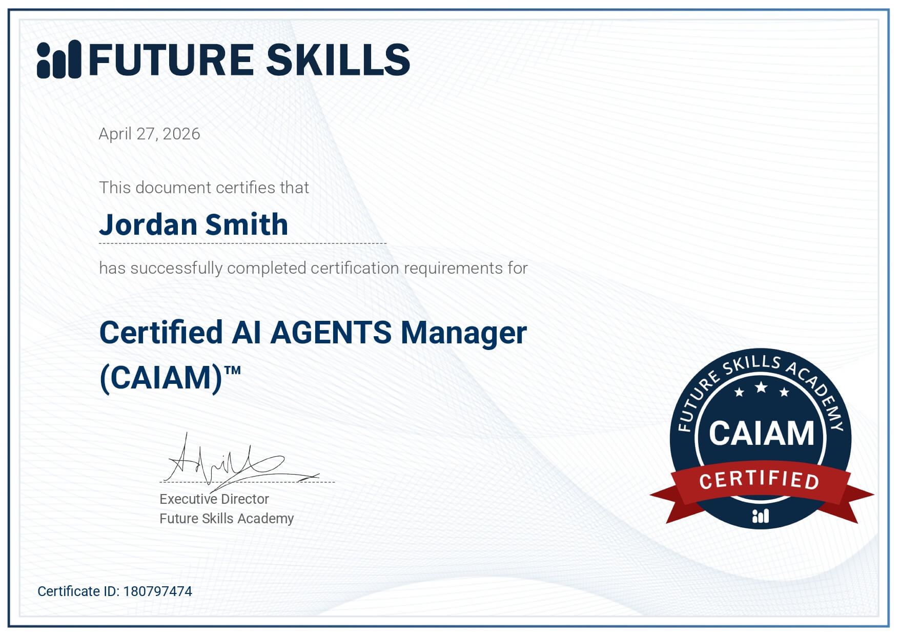 Certified AI Agents Manager certification
